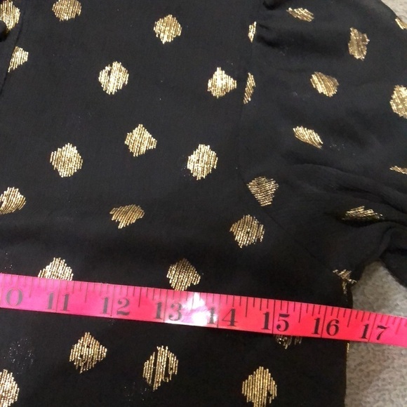 Sheer black with gold dots dress size XS - Picture 6 of 7